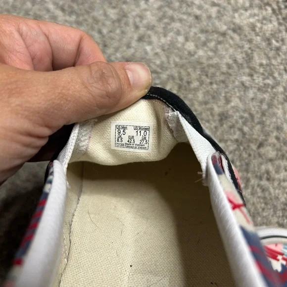 Vans Slip-On Sneakers - Graffiti Floral Print | Size Men’s 9.5 / Women’s 11 - Picture 4 of 4